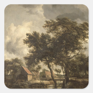 Das Watermill, c.1660 Quadratischer Aufkleber