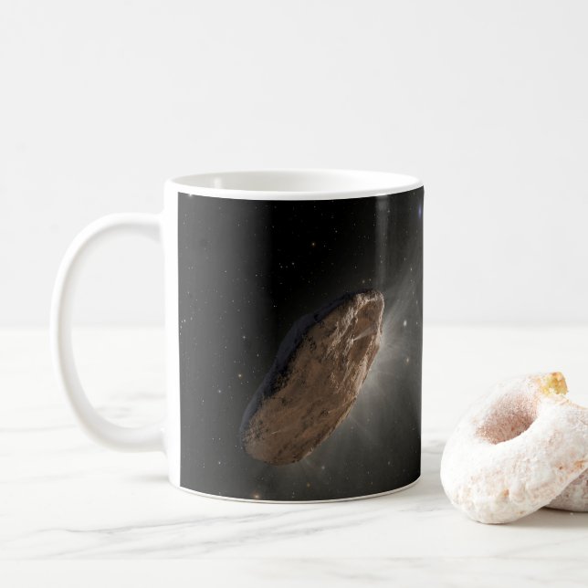 Das Wayward Interstellar Objekt Oumuamua. Kaffeetasse (Mit Donut)