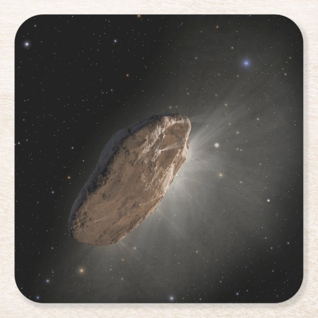 Das Wayward Interstellar Objekt Oumuamua. Rechteckiger Pappuntersetzer (Vorderseite)