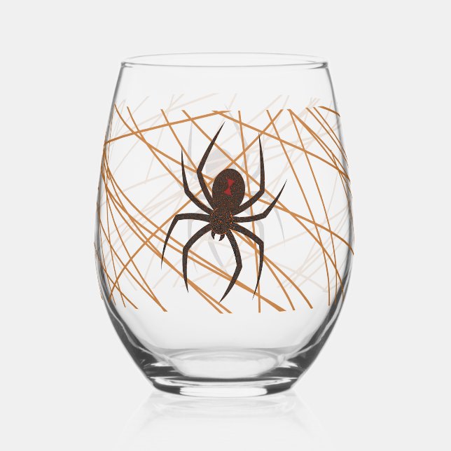 Das Web der Spinne Weinglas Ohne Stiel (Vorderseite)