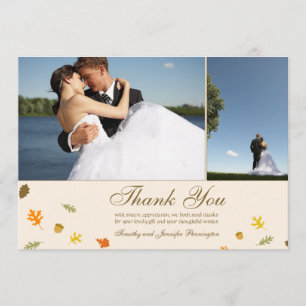 Das wedding Fallherbst-Blätter dankt Ihnen Foto Dankeskarte