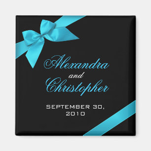 Das Wedding Türkis-Band Save the Date kündigen a Magnet