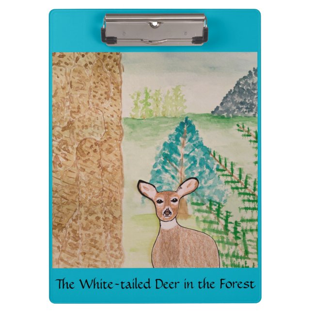 Das Weidehirsche im Wald Klemmbrett (Vorderseite)