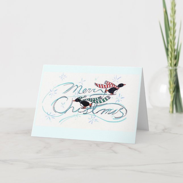 Das Weihnachten Eis-SkatenPenguins (Vorderseite)