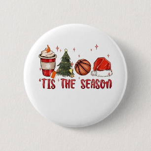 Das Weihnachtsbasketball der Weihnachtszeit Button
