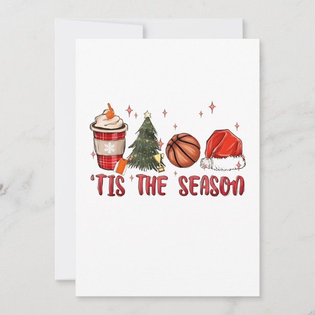 Das Weihnachtsbasketball der Weihnachtszeit Einladung (Vorderseite)