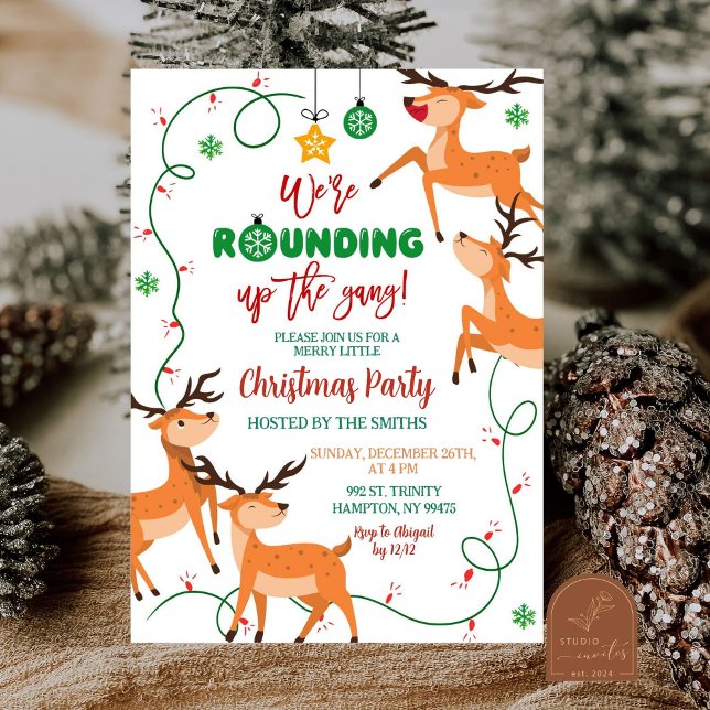 Das Weihnachtsfest im Gang-Rentier-Party Einladung (Von Creator hochgeladen)