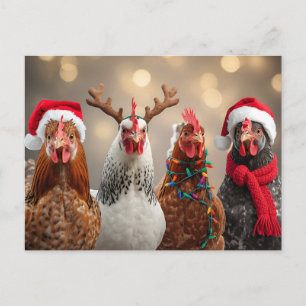 Das Weihnachtsfest im sonnigen Huhn Feiertagspostkarte