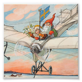 „Das Weihnachtsflugzeug“ von Jenny Nystrom Fotodruck
