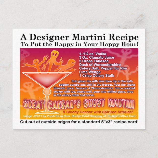 Das Weihnachtsgeisterhaus Martini-Rezept Postkarte (Vorderseite)