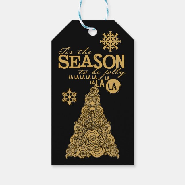 Das Weihnachtsgeschenk-Tag der Saison Geschenkanhänger (Vorderseite)