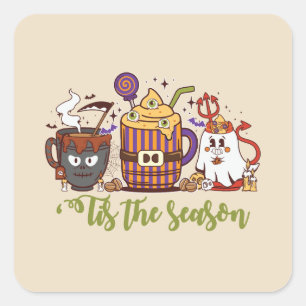 "Das Weihnachtskaffee Quadratischer Aufkleber