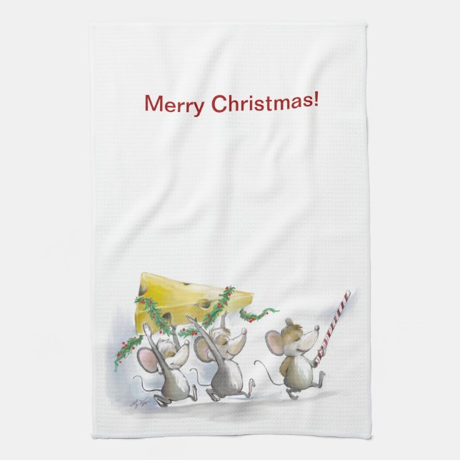 Das Weihnachtskäsetuch einpacken Geschirrtuch (Vertikal)