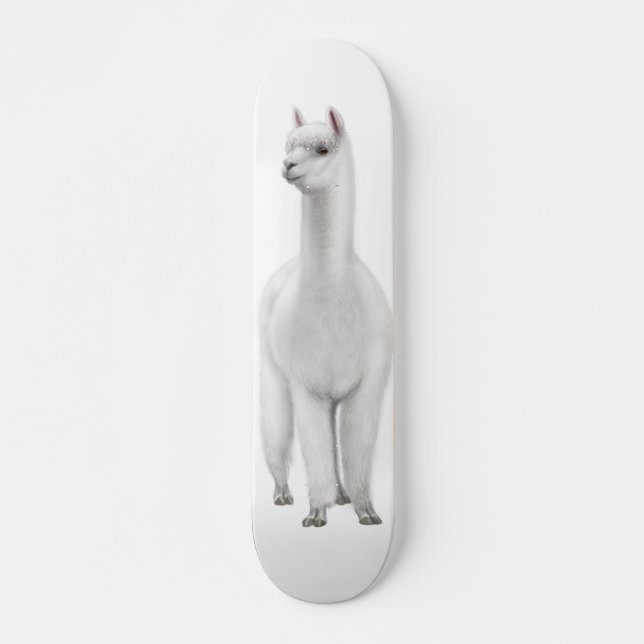 Das weiße Alpaka-Skateboard Skateboard (Vorne)