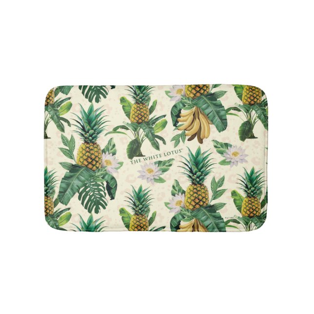 Das weiße Ananas-Paradies-Muster Badematte (Vorderseite)