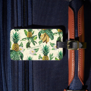 Das weiße Ananas-Paradies-Muster Gepäckanhänger