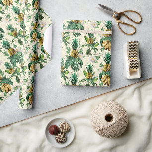 Das weiße Ananas-Paradies-Muster Geschenkpapier