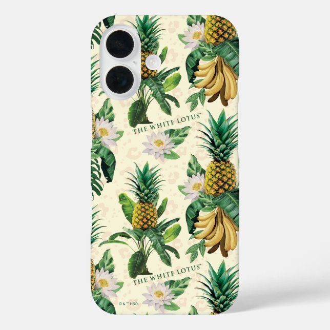 Das weiße Ananas-Paradies-Muster iPhone 16 Hülle (Rückseite)