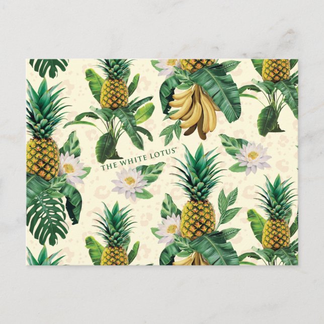Das weiße Ananas-Paradies-Muster Postkarte (Vorderseite)