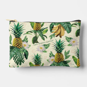 Das weiße Ananas-Paradies-Muster Zubehörtasche