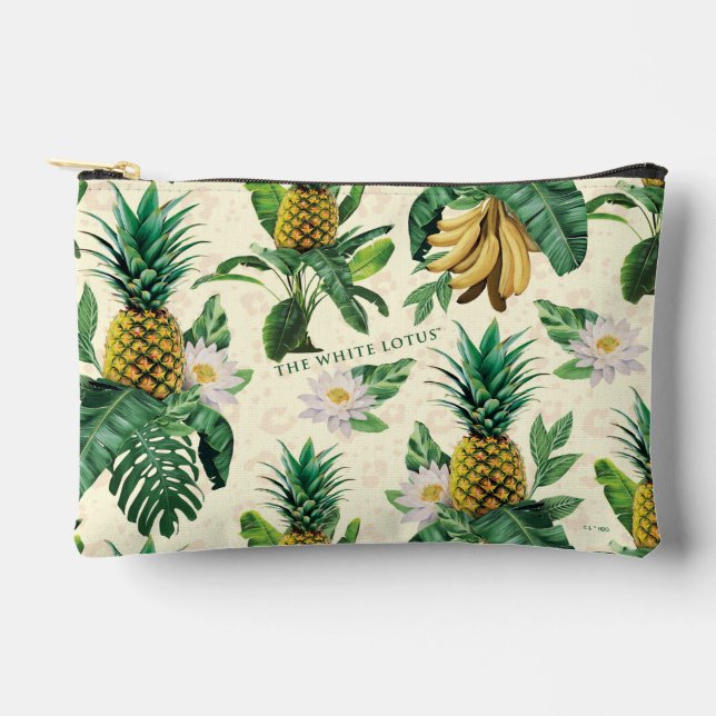 Das weiße Ananas-Paradies-Muster Zubehörtasche (Vorderseite)