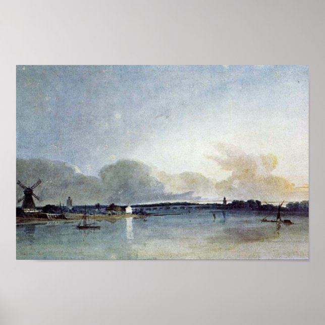 Das Weiße Haus in Chelsea von Thomas Girtin Poster (Vorne)
