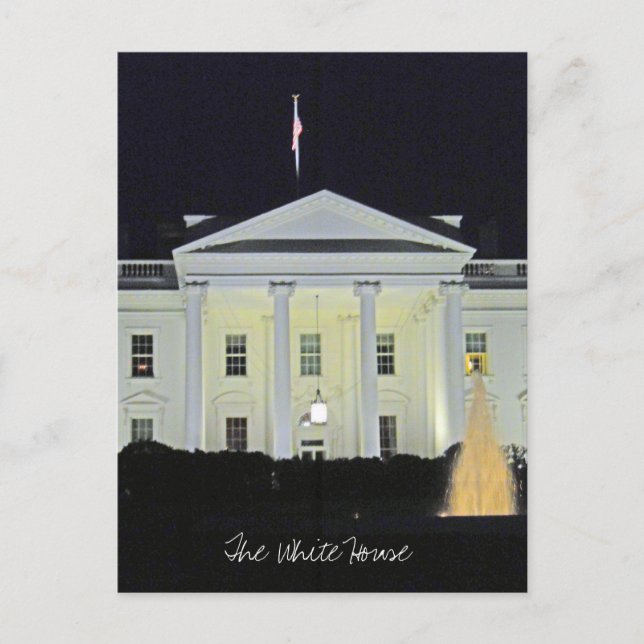 Das Weiße Haus in der Nacht Washington DC 2001 Postkarte (Vorderseite)