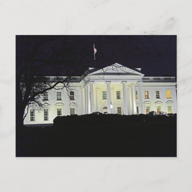 Das Weiße Haus in der Nacht Washington DC 2002 Postkarte (Vorderseite)
