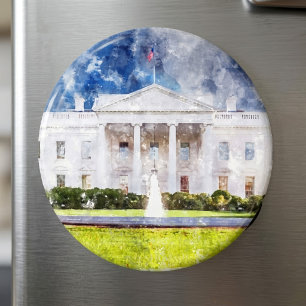 Das Weiße Haus in Washington DC Aquarell Magnet
