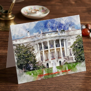 Das Weiße Haus in Washington DC in Watercolor Dankeskarte