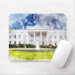 Das Weiße Haus in Washington DC Wasserfarbe Mousepad