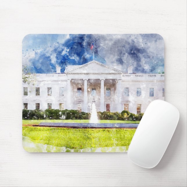 Das Weiße Haus in Washington DC Wasserfarbe Mousepad (Mit Mouse)