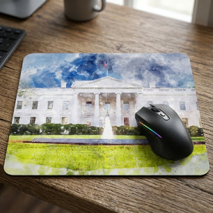 Das Weiße Haus in Washington DC Wasserfarbe Mousepad