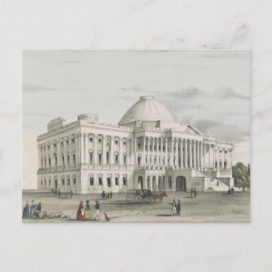Das Weiße Haus, Kapitol in Washington Lithographie Postkarte