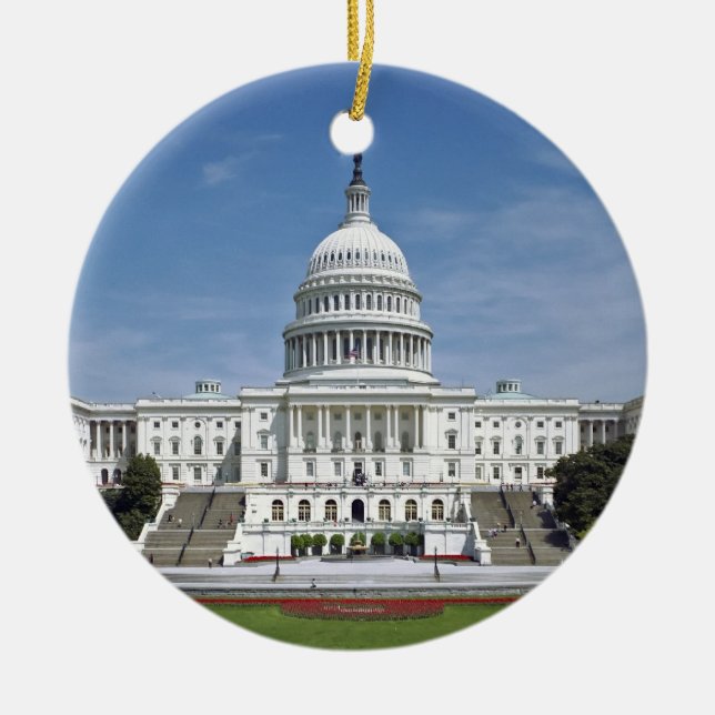 das Weiße Haus US-Hauptstadts-Gebäude-Washington Keramik Ornament (Vorne)