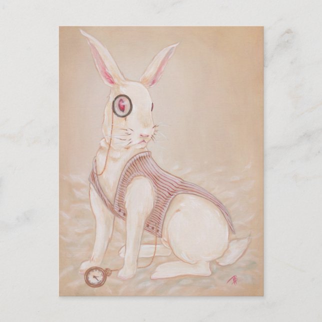 Das weiße Kaninchen - Alice im Wunderland-Postkart Postkarte (Vorderseite)