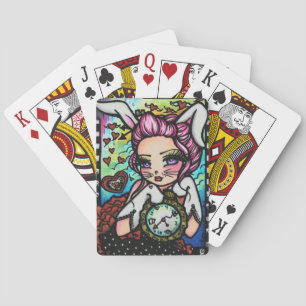 Das weiße Kaninchen verbindet Kunst, Karten zu spi Spielkarten