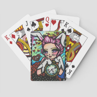 Das weiße Kaninchen verbindet Kunst, Karten zu spi Spielkarten