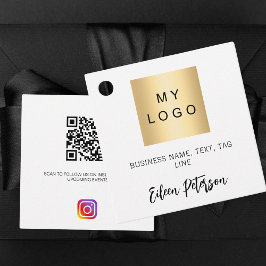 Das weiße Logo mit schwarzem Namen QR Instagram-Co Geschenkanhänger