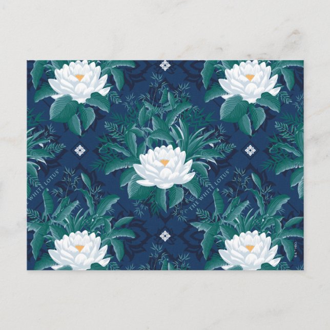 Das weiße Lotus Midnight Lotus-Muster Postkarte (Vorderseite)