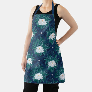 Das weiße Lotus Midnight Lotus-Muster Schürze