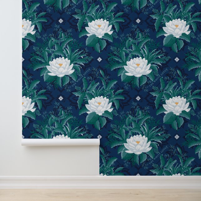 Das weiße Lotus Midnight Lotus-Muster Tapete (Anwendung)