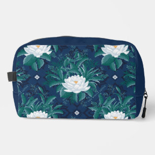 Das weiße Lotus Midnight Lotus-Muster Waschbeutel