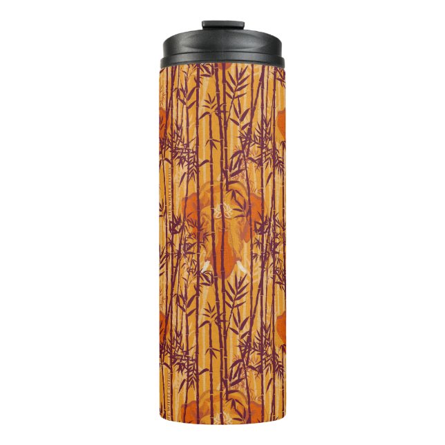 Das weiße Lotus Sunset Safari-Muster Thermosbecher (Vorderseite)