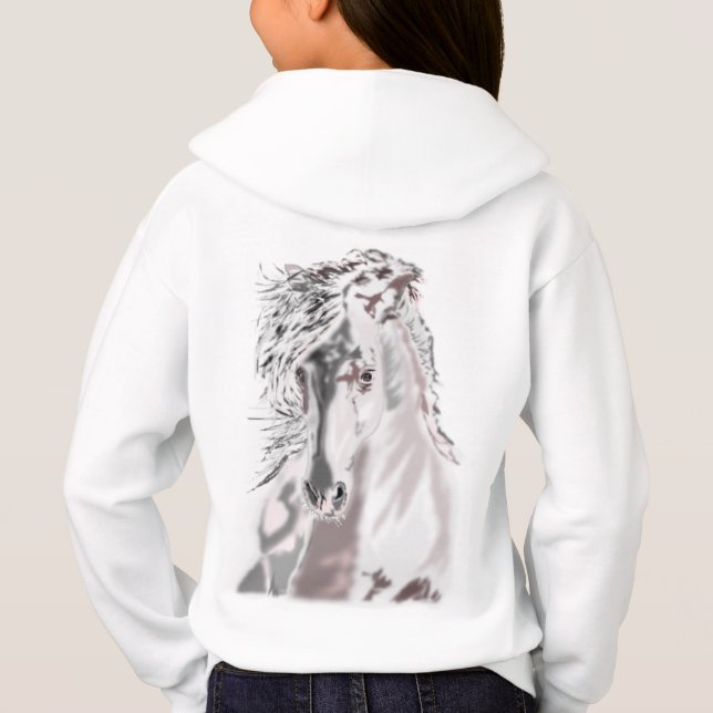 Das Weiße Pferd - Malerei Hoodie (Rückseite)