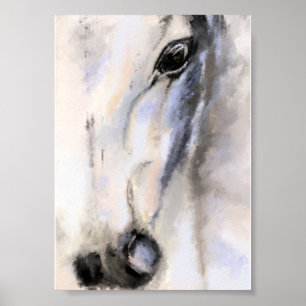 Das weiße Pferd - Originalgemälde Poster