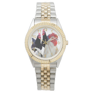 "Das weiße Raster und seine schwarzen Hühner" Armbanduhr