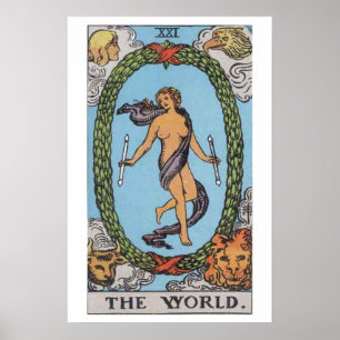 Das Welt-Tarotkarten-Poster Poster