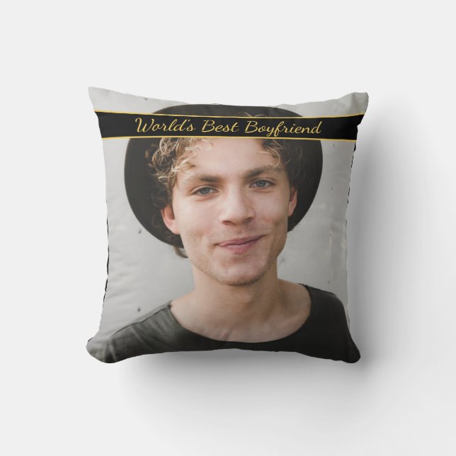 Das weltbeste Boyfriend Foto Throw Kissen (Vorderseite)