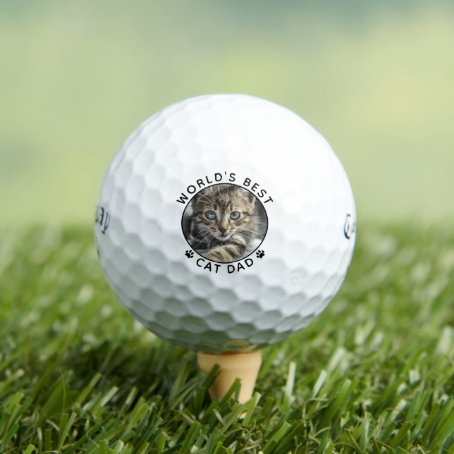 Das weltbeste Cat Vater Paw Prints Pet Foto Golfball (Insitu T-Shirt)